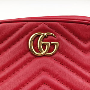Pre-owned Gucci GG Marmont Red Leather 448065 shoulderbag | stylenewstar