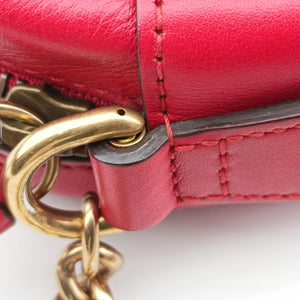 Pre-owned Gucci GG Marmont Red Leather 448065 shoulderbag | stylenewstar