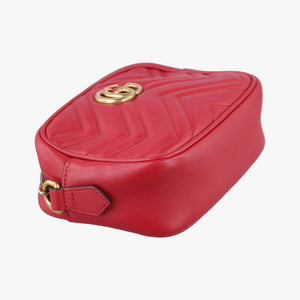 Pre-owned Gucci GG Marmont Red Leather 448065 shoulderbag | stylenewstar