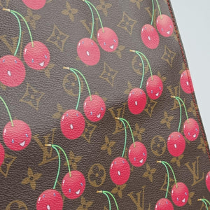 Vintage Louis Vuitton Cherry Sac Plat Brown×Cherry Print Monogram Canvas M95010 handbag | stylenewstar