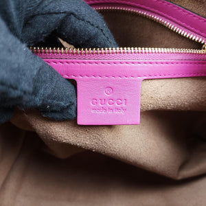 Pre-owned Gucci GG SUPREME beige×red×pink PVC coated canvas×Leather 409529 shoulderbag | stylenewstar