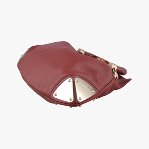 Pre-owned Gucci Bamboo Babouska Indy Hobo Burgundy Leather 177139 shoulderbag | stylenewstar