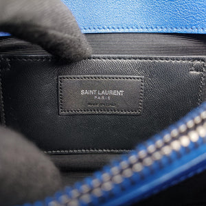 Pre-owned Yves Saint Laurent COLLEGE Blue Leather 392737 shoulderbag | stylenewstar