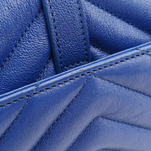 Pre-owned Yves Saint Laurent COLLEGE Blue Leather 392737 shoulderbag | stylenewstar
