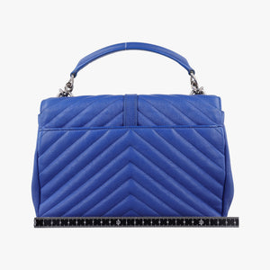 Pre-owned Yves Saint Laurent COLLEGE Blue Leather 392737 shoulderbag | stylenewstar