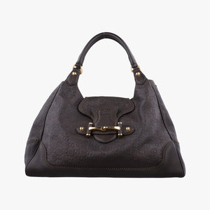 Pre-owned Gucci Guccissima New Pelham horsebit Brown leather 223958 handbag | stylenewstar