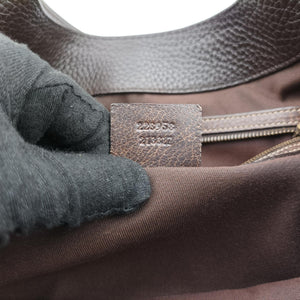 Pre-owned Gucci Guccissima New Pelham horsebit Brown leather 223958 handbag | stylenewstar