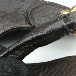 Pre-owned Gucci Guccissima New Pelham horsebit Brown leather 223958 handbag | stylenewstar