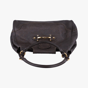 Pre-owned Gucci Guccissima New Pelham horsebit Brown leather 223958 handbag | stylenewstar