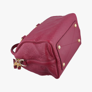 Pre-owned Louis Vuitton Speedy Bandouliere 25 Aurore Purple Monogram Empreinte M40764 handbag | stylenewstar