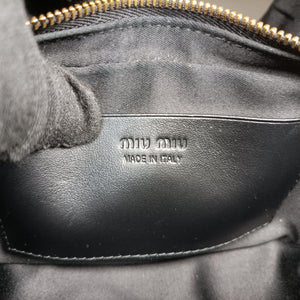 Secondhand Miu Miu logo Black leather bum bag/waist bag | stylenewstar