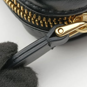 Secondhand Miu Miu logo Black leather bum bag/waist bag | stylenewstar