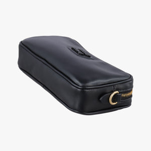 Secondhand Miu Miu logo Black leather bum bag/waist bag | stylenewstar