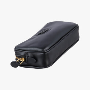 Secondhand Miu Miu logo Black leather bum bag/waist bag | stylenewstar