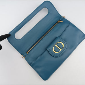 Pre-owned Christian Dior Diordouble Blue Leather shoulderbag | stylenewstar
