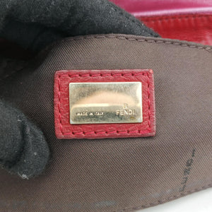 Pre-owned Fendi Zucca Vanity Mirror Brown × Red Jacquard × Leather 8BN133 shoulderbag | stylenewstar