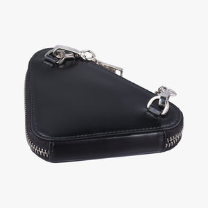 Vintage Prada Triangle Chain Pouch Black Leather shoulderbag | stylenewstar