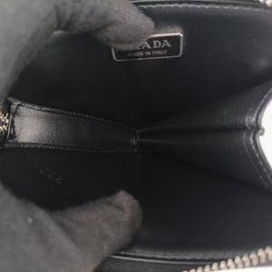 Vintage Prada Triangle Chain Pouch Black Leather shoulderbag | stylenewstar