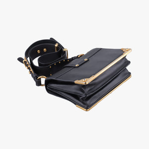 Pre-owned Prada Cahier Black Leather 1BD045 shoulderbag | stylenewstar