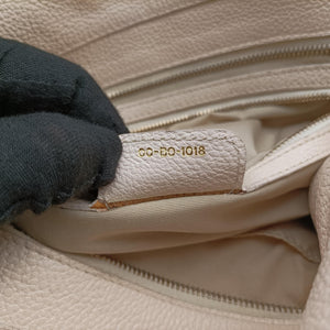 Pre-owned Christian Dior Cannage Bee Beige Leather handbag | stylenewstar
