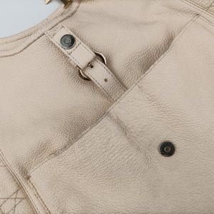 Pre-owned Christian Dior Cannage Bee Beige Leather handbag | stylenewstar