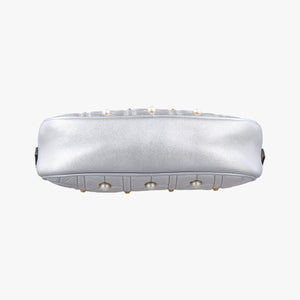 Pre-owned Gucci GG Marmont Silver Leather 447632 shoulderbag | stylenewstar