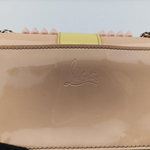 Pre-owned Christian Louboutin Sweet Charity Scarabe Spike Pink × Yellow × Blue × Green Leather shoulderbag | stylenewstar