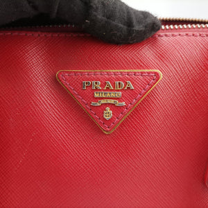 Pre-owned Prada Galleria Red SAFFIANO Leather BN1786 handbag | stylenewstar