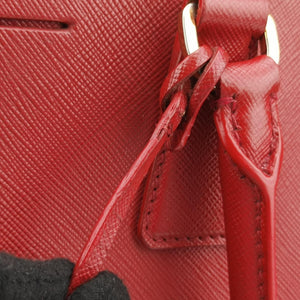 Pre-owned Prada Galleria Red SAFFIANO Leather BN1786 handbag | stylenewstar