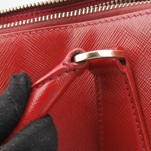 Pre-owned Prada Galleria Red SAFFIANO Leather BN1786 handbag | stylenewstar