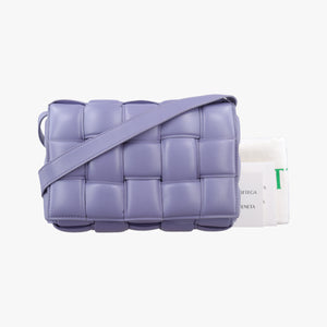 Pre-owned Bottega Veneta Padded Cassette Purple lambskin shoulderbag | stylenewstar