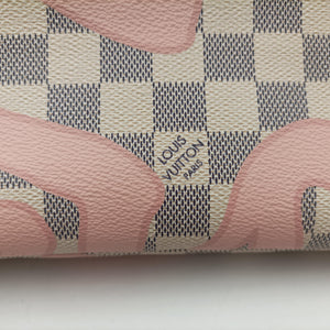 Pre-owned Louis Vuitton Neverfull Damier Azur×Rose Ballerine Damier Azur canvas N41050 handbag | stylenewstar