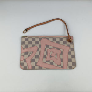 Pre-owned Louis Vuitton Neverfull Damier Azur×Rose Ballerine Damier Azur canvas N41050 handbag | stylenewstar