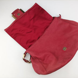 Pre-owned Fendi Big Mamma Forever Flap Red Suede 8BR638 shoulderbag | stylenewstar