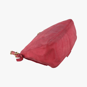 Pre-owned Fendi Big Mamma Forever Flap Red Suede 8BR638 shoulderbag | stylenewstar