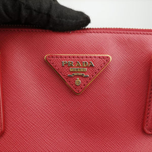 Pre-owned Prada Galleria Red SAFFIANO Leather BN1874 handbag | stylenewstar