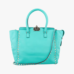 Pre-owned Valentino Rockstud Blue leather shoulderbag | stylenewstar