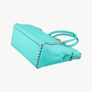 Pre-owned Valentino Rockstud Blue leather shoulderbag | stylenewstar