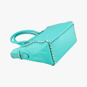 Pre-owned Valentino Rockstud Blue leather shoulderbag | stylenewstar