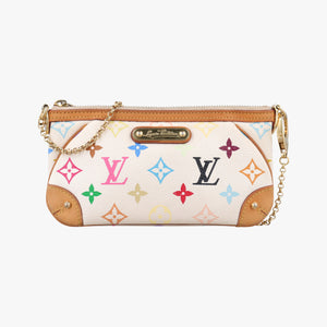 Pre-owned Louis Vuitton Pochette Mira MM Pouch white Monogram Multicolor M60096 handbag | stylenewstar