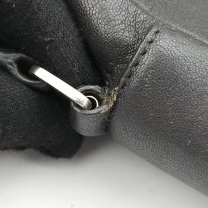 Pre-owned Yves Saint Laurent PARIS fringe Grey Leather 470299 shoulderbag | stylenewstar