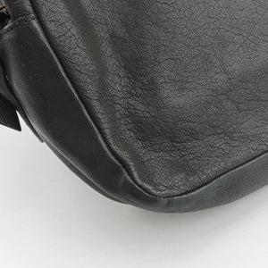 Pre-owned Yves Saint Laurent PARIS fringe Grey Leather 470299 shoulderbag | stylenewstar