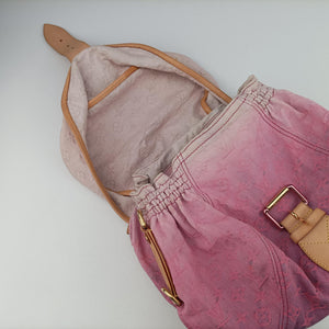 Pre-owned Louis Vuitton Sunshine Rose×multicolor Monogram Denim M93183 shoulderbag | stylenewstar