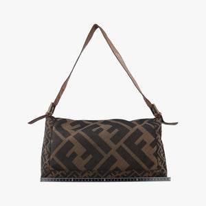 Pre-owned Fendi Mamma Bucket Brown canvas× Leather 8BT137 shoulderbag | stylenewstar