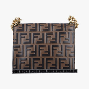 Pre-owned Fendi Kan U Brown×black Leather 8M0417 shoulderbag | stylenewstar