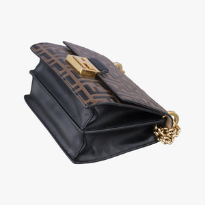 Pre-owned Fendi Kan U Brown×black Leather 8M0417 shoulderbag | stylenewstar