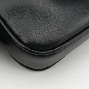 Pre-owned Miu Miu logo Black leather bum bag/waist bag | stylenewstar