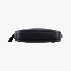 Pre-owned Miu Miu logo Black leather bum bag/waist bag | stylenewstar