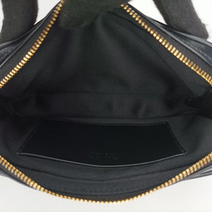Pre-owned Miu Miu logo Black leather bum bag/waist bag | stylenewstar