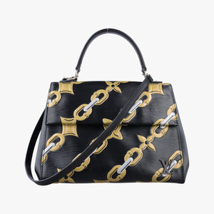 Pre-owned Louis Vuitton Chain Flower Cluny MM BLACK Epi M42488 shoulderbag | stylenewstar